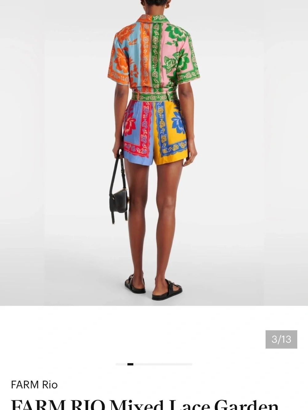 NWOT FARM Rio Colorful Scarf Print Belted Romper - size small - Picture 4 of 5